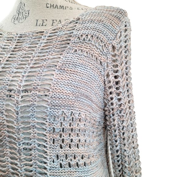 Hem & Thread Open Knit Multi-Colored Sweater - Picture 4 of 11